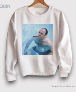 Olivia Cooke Wearing Sopranos Tony Soprano Pool Cigar Shirt