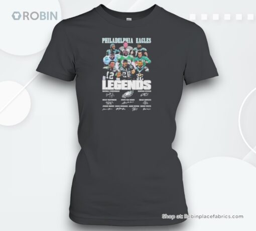 Philadelphia Eagles Legends Van Duren Dawkins Petters White Signatures Shirt