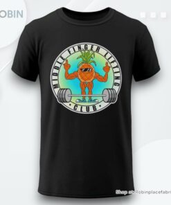 Pineapple Muscle Middle Finger Lifting Club Logo Shirt