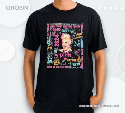 Pink Summer 2024 Carnival Beautiful Trauma World Tour Shirt