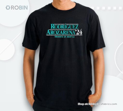 Rodriguez Arozarena 24 Tridents Up Seattle Mariners Mlb Shirt