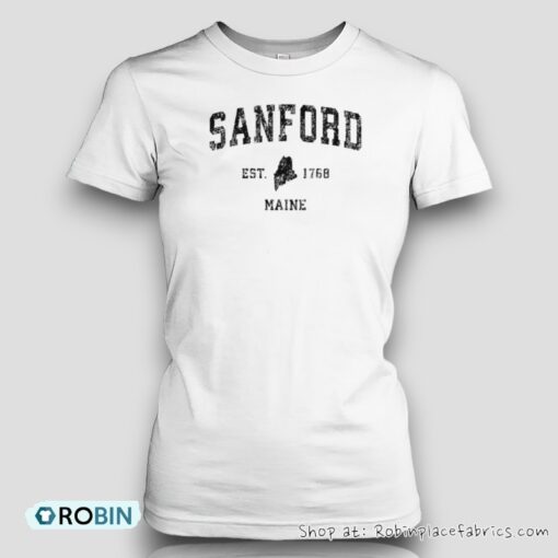 Sanford Maine Me Vintage Established Athletic Sports Design Shirt