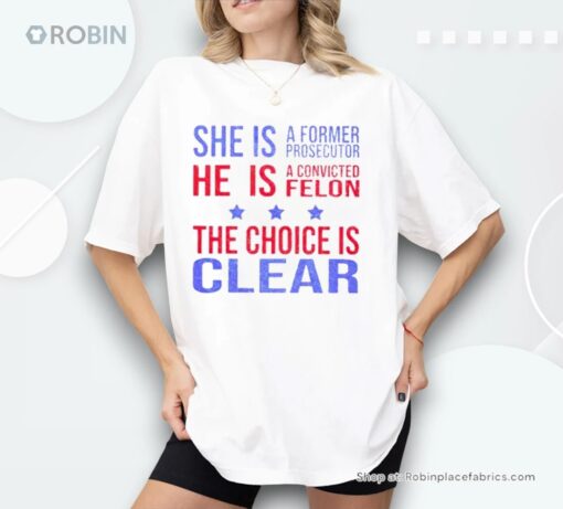 She Is A Former Prosecutor The Choice Is Clear Shirt