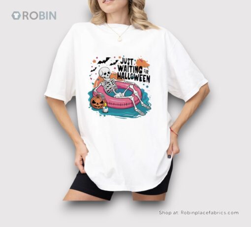 Skeleton Just Waiting For Halloween Shirt
