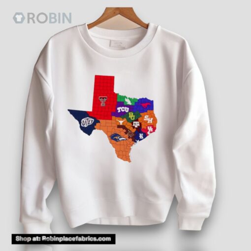 Texas College Football Teams Map Unisex Shirt