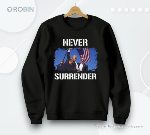 Trump Assassination Attempt Shirt, Trump Shot Tee, Never Surrender Maga 2024 Unisex Shirt