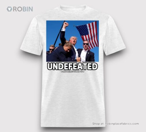 Trump Shot Assassination Attempt Undefeated Fist Raised Unisex Shirt