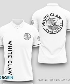 White Claw Drinking Polo Shirt White Claw Drinking Polo Shirt