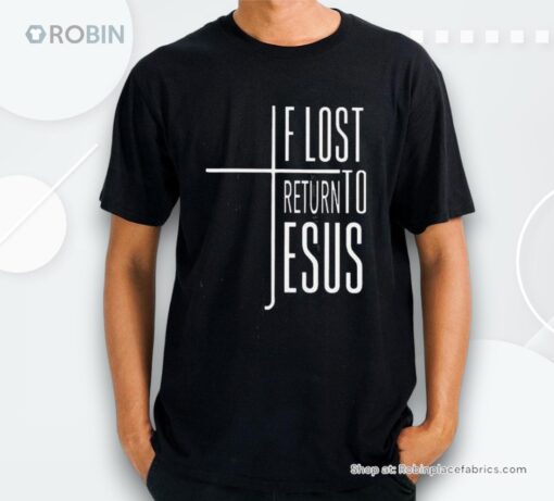 Womens If Lost Return To Jesus Print V Neck Shirt