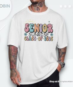 1st Day Of Senior Sunrise 2025 Back To School Groovy Unisex Shirt