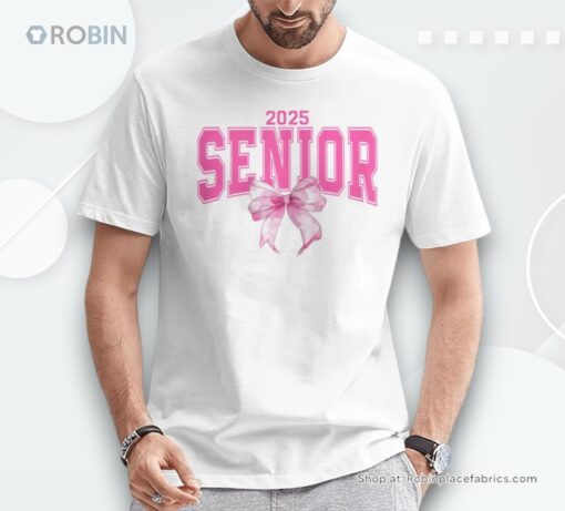 2025 Senior Coquette Class Of 2025 Graduation Pink Bow Unisex Shirt