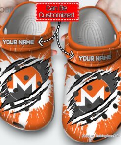 Crypto   Personalized Xmr Coin Ripped Through Clog Shoes For Men And Women