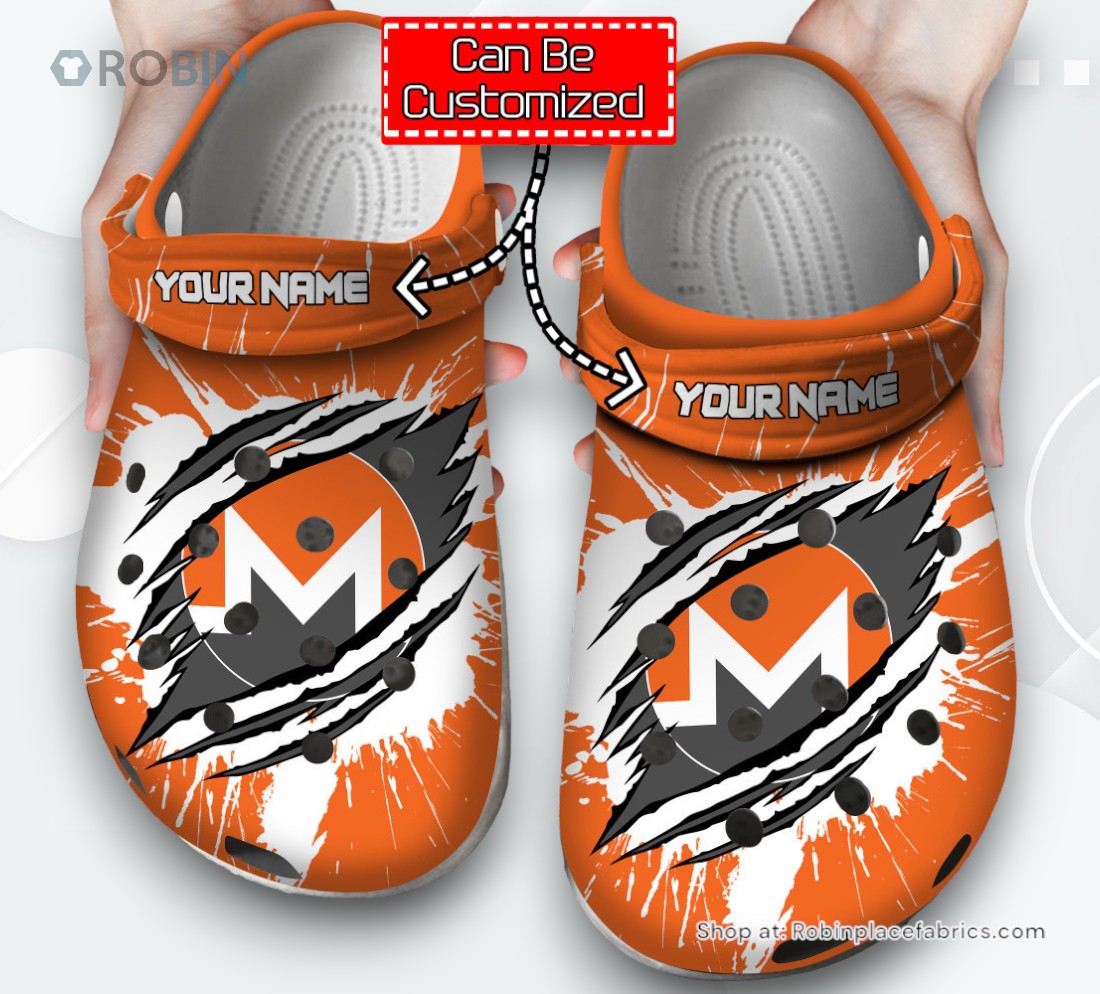 Crypto   Personalized Xmr Coin Ripped Through Clog Shoes For Men And Women