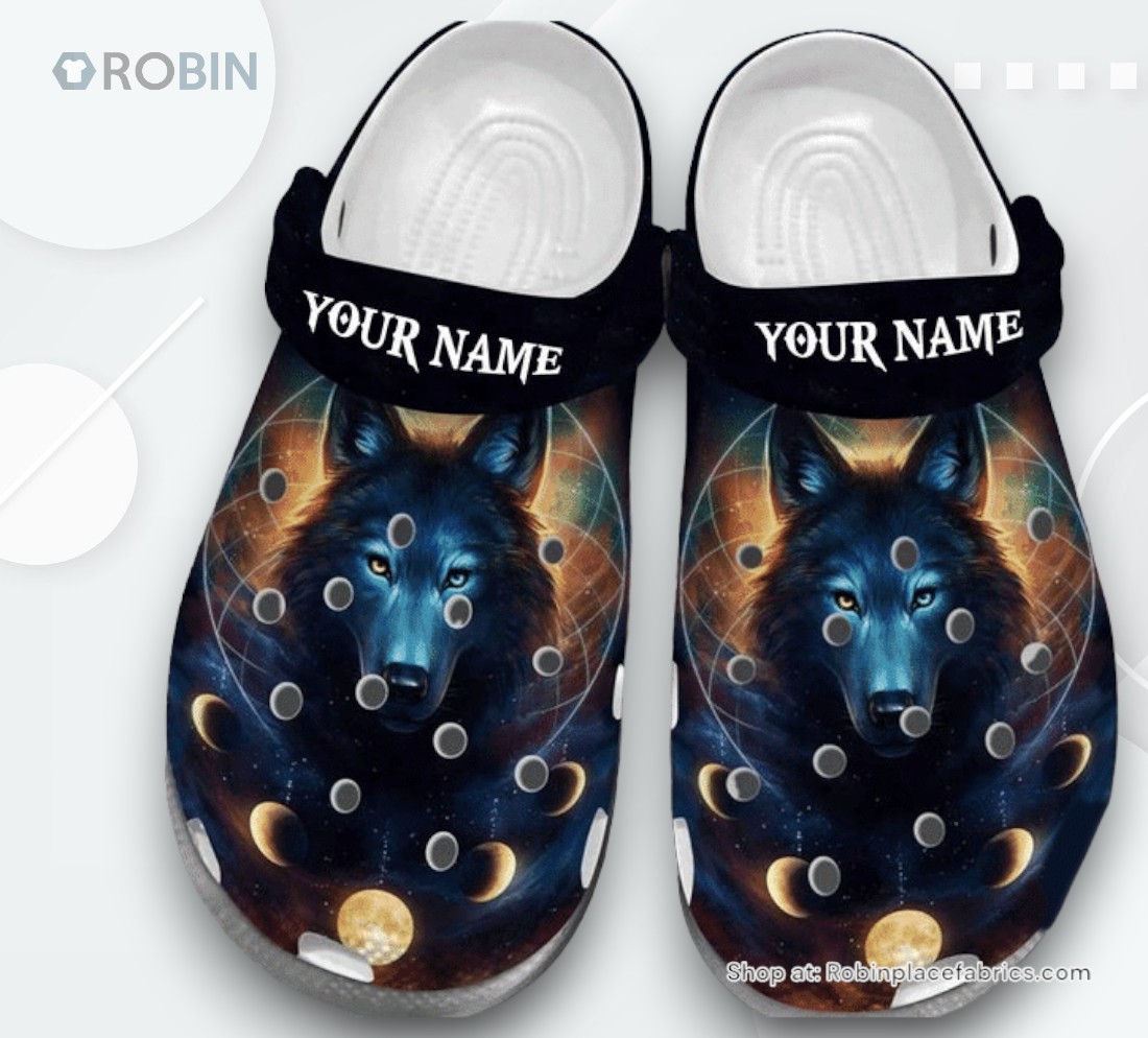 Custom Name Wolf Bohemian 6 Rubber clog Shoes Comfy Footwear