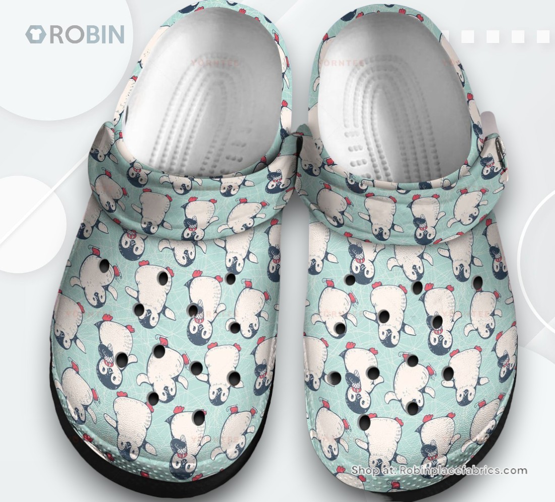 Cute Penguin Pattern 5 Gift For Lover Rubber clog Shoes Comfy Footwear