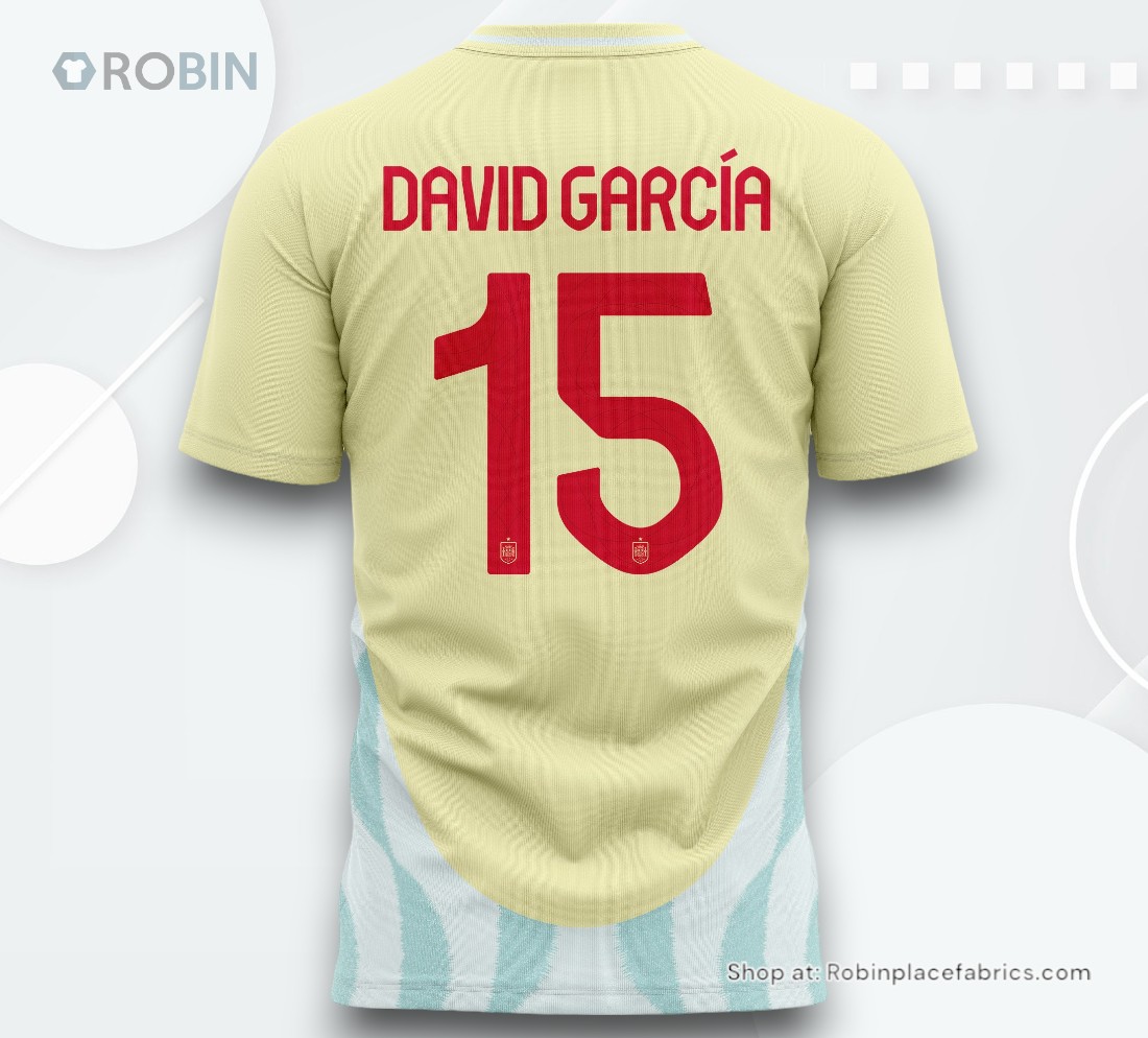 David García 15 Spain National Team 2024 Away Kits AOP T shirt   Yellow