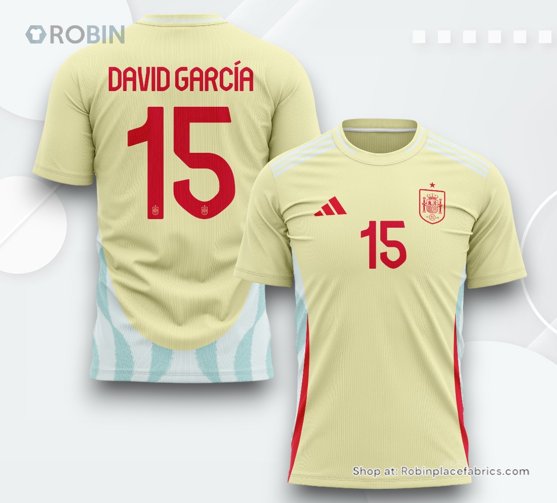 David García 15 Spain National Team 2024 Away Kits AOP T shirt Yellow David García 15 Spain National Team 2024 Away Kits AOP T shirt Yellow