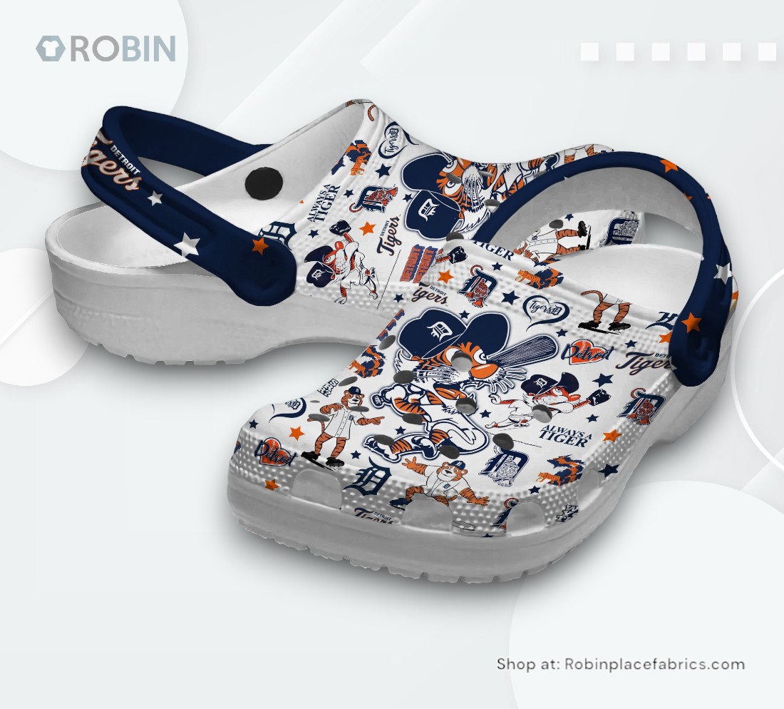 Detroit Tigers Baseball MLB Sport Classic Crocs Shoes, Tigers Gear