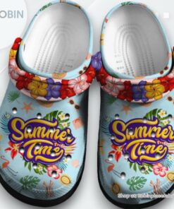 Flamingo Flower Summer Time Rubber clog Shoes Comfy Footwear