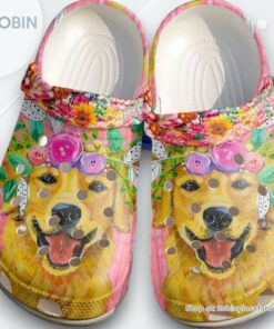 Golden Retriever Personalized Friend Classic Clogs Shoes