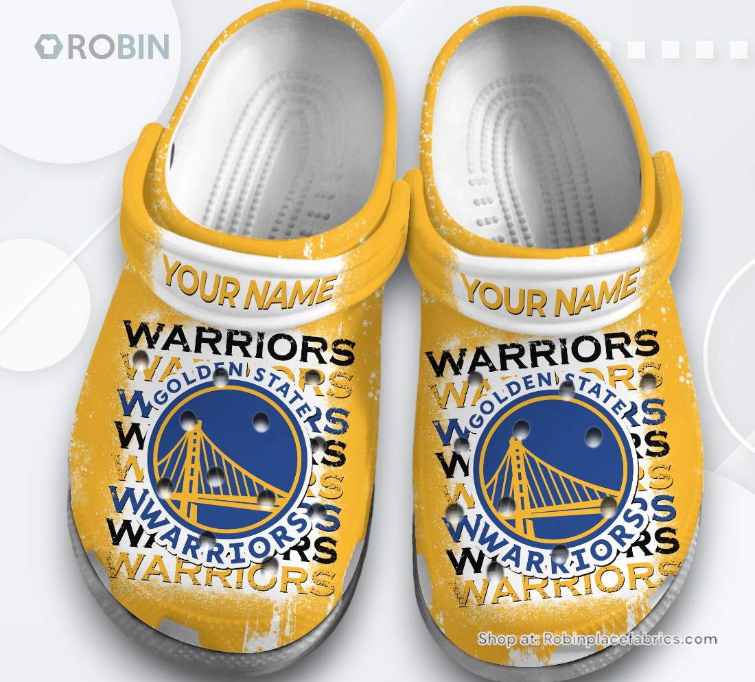 Golden State Warriors NBA Basketball Sport Classic Crocs Shoes, Warriors Gear
