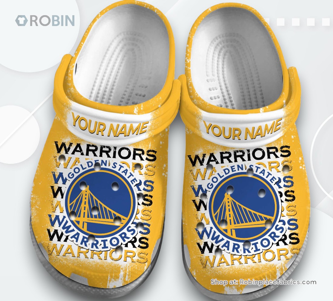 Golden State Warriors NBA Basketball Sport Classic Crocs Shoes, Warriors Gear