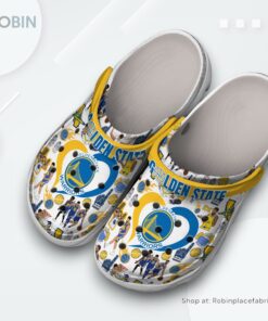 Golden State Warriors NBA Sport Classic Crocs Shoes, Warriors Gifts