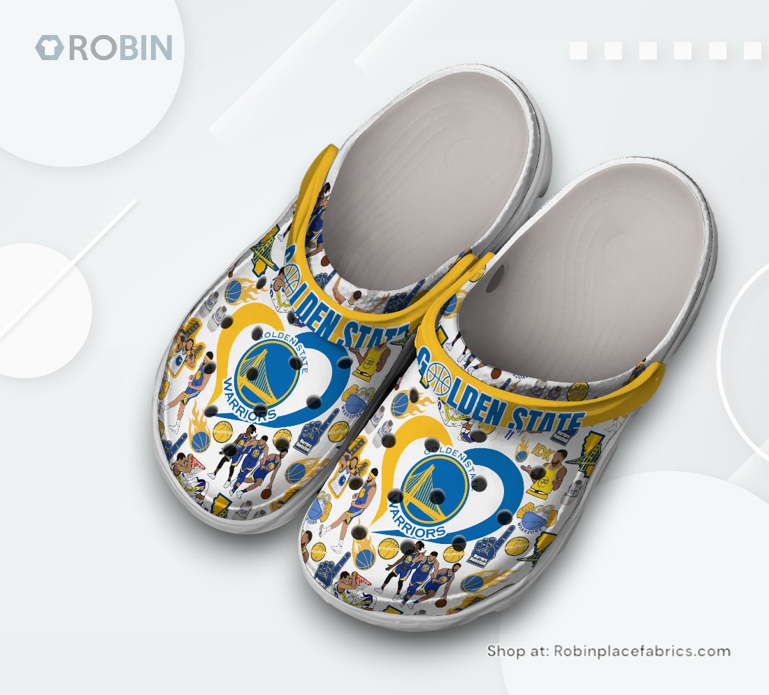 Golden State Warriors NBA Sport Classic Crocs Shoes, Warriors Gifts