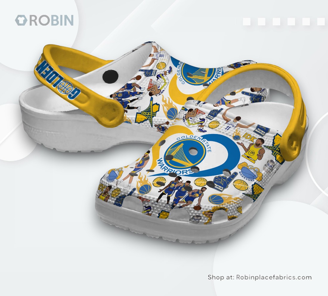 Golden State Warriors NBA Sport Classic Crocs Shoes, Warriors Gifts