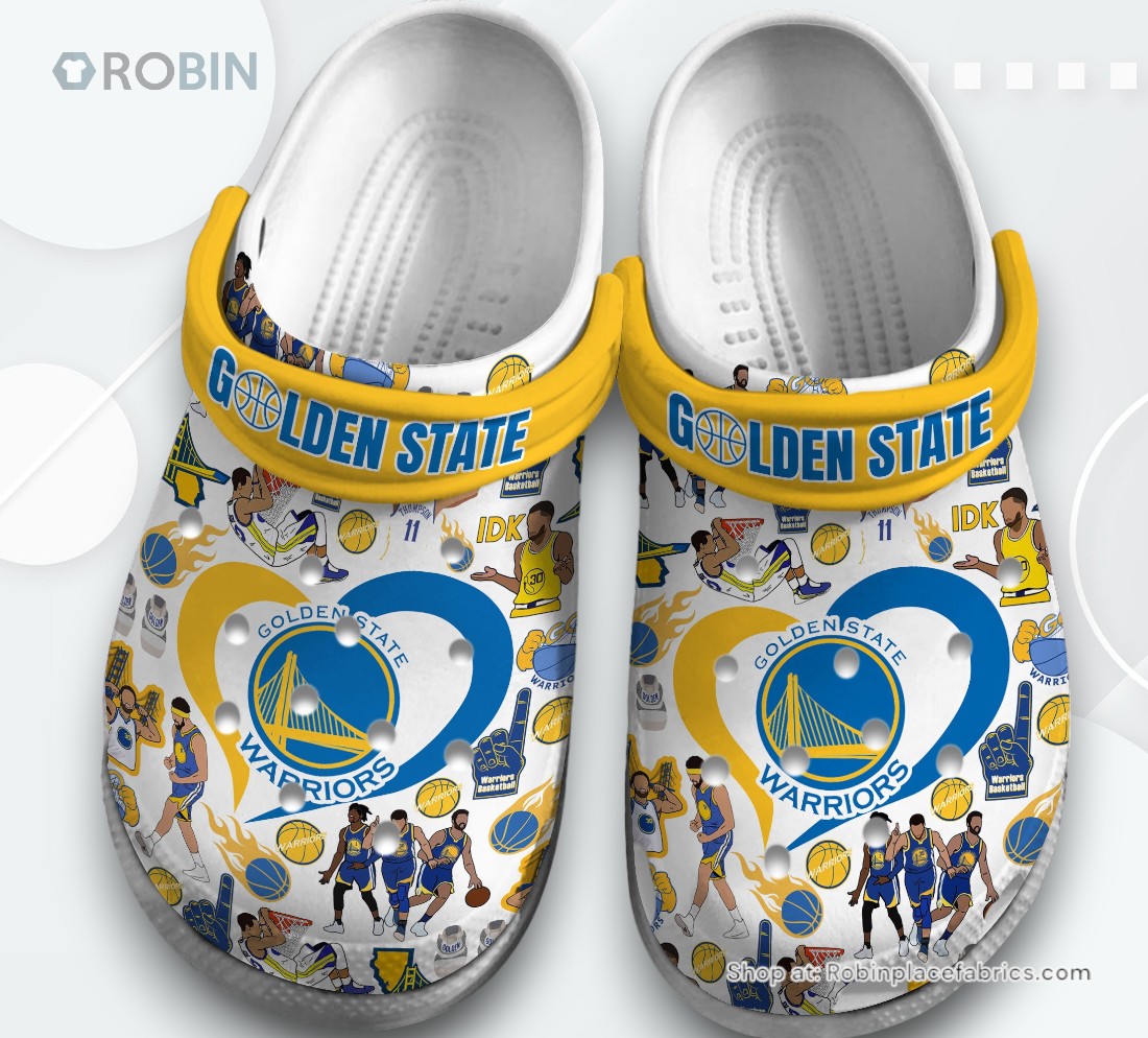 Golden State Warriors NBA Sport Classic Crocs Shoes, Warriors Gifts