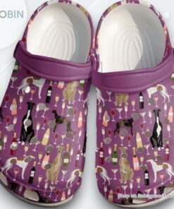 Greyhound And Wine Clog Shoes