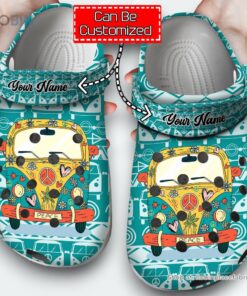 Hippie Van Personalized clog Shoes Hippie