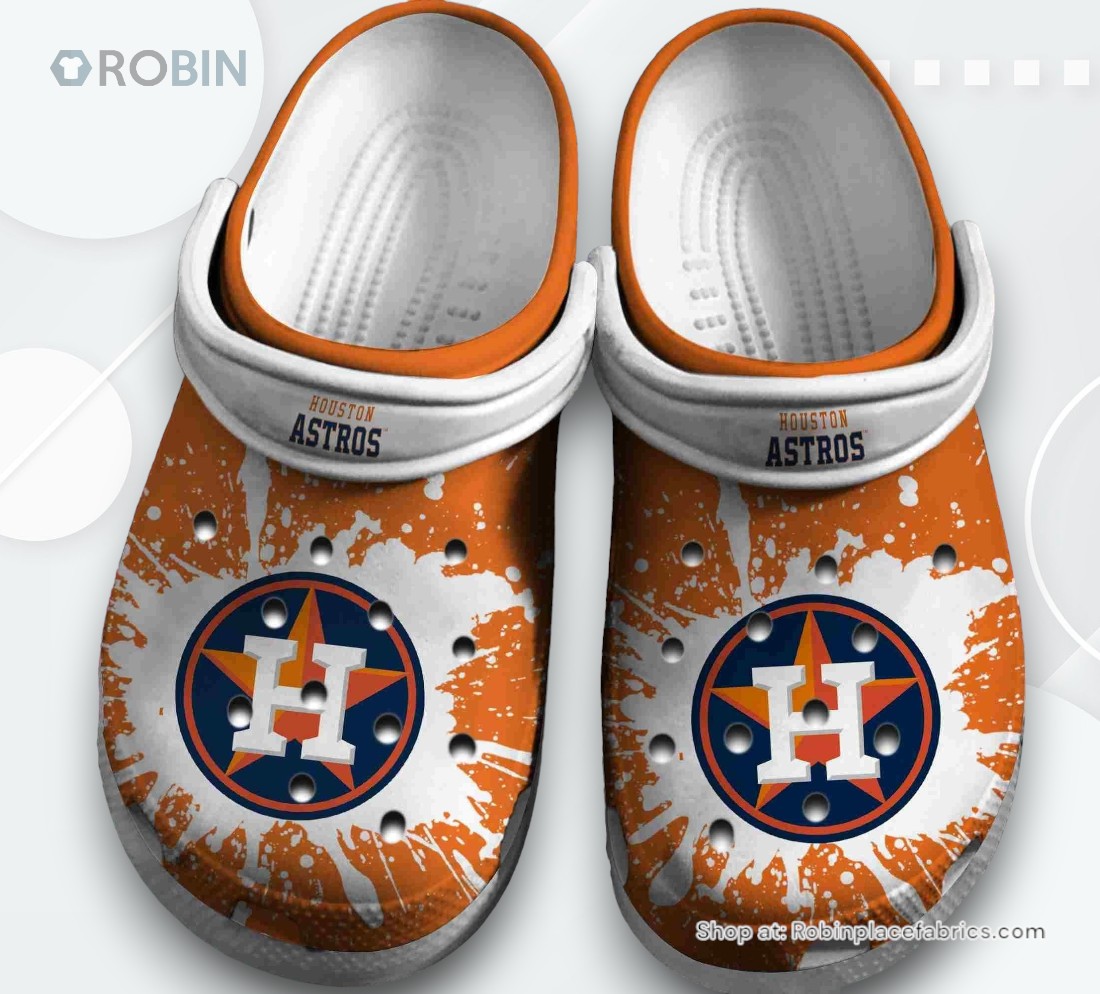 Houston Astros Crocs Crocband Shoes Comfortable Clogs For Men Women, Astros Gifts for Fans