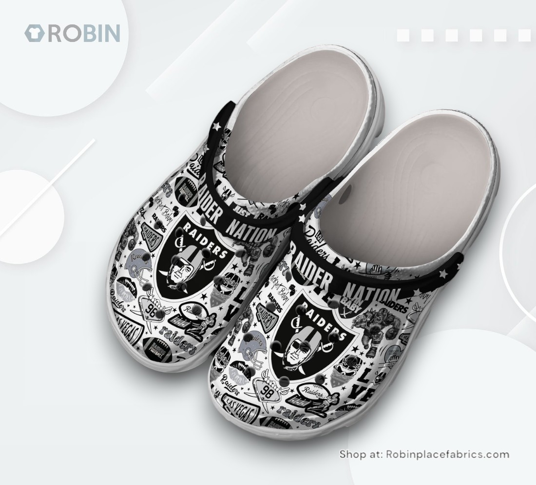 Las Vegas Raiders NFL Sport Classic Crocs Shoes, Las Vegas Raiders Merch Las Vegas Raiders NFL Sport Classic Crocs Shoes, Las Vegas Raiders Merch