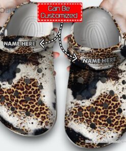 Leopard Glitter Fur Cheetah Gift For Him Her Classic Birthday Gifts clog Shoes Leopard