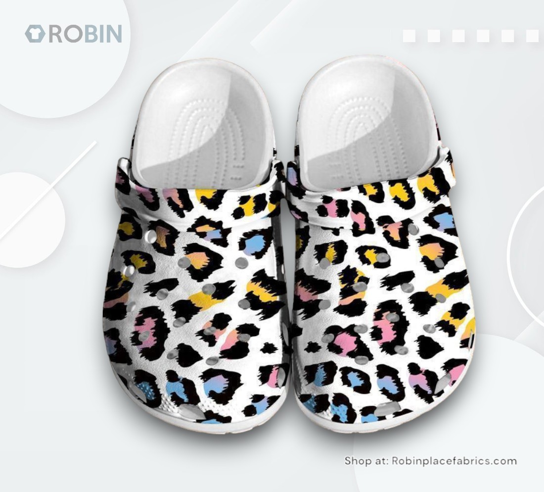 Leopard Print Colorful Glitter Fur Cheetah Gift clog Shoes