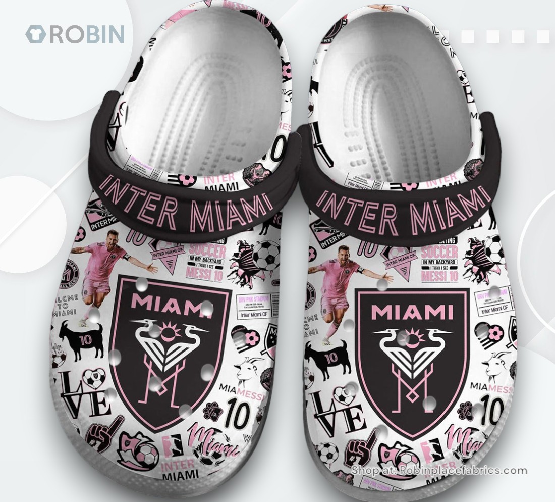 Lionel Messi Inter Miami Football Soccer Sport Classic Crocs Shoes