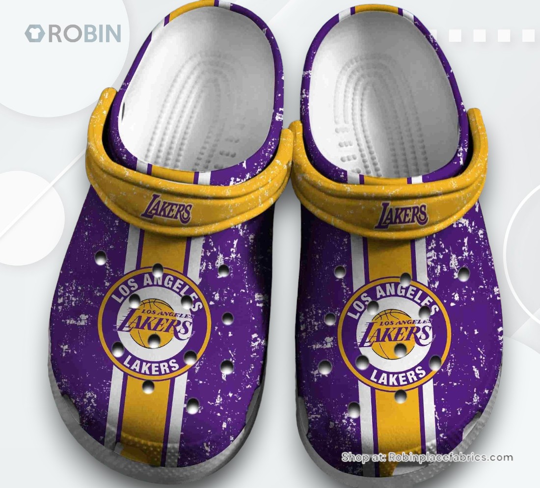 Los Angeles Lakers Basketball Club Clogs Shoes Crocs Crocband Comfortable For Men Women, Lakers Gear