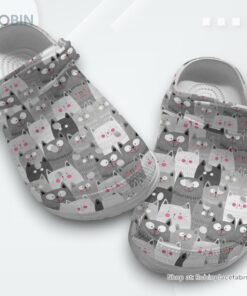 Lovely Cats Grey Shoes   Cute Animal Crocbland Clogs Gift For Thanksgiving
