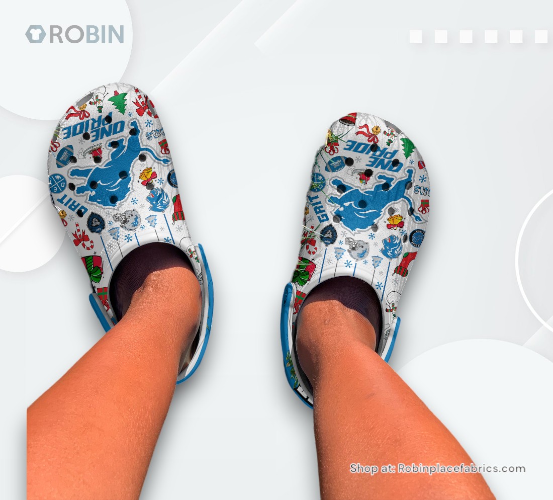 Merry Christmas Detroit Lions NFL Sport Classic Crocs Shoes, Lions Merchandise