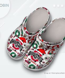 Merry Christmas Ohio State Buckeyes NCAA Sport Classic Crocs Shoes, Ohio State Buckeyes Gifts