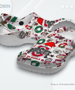 Merry Christmas Ohio State Buckeyes NCAA Sport Classic Crocs Shoes, Ohio State Buckeyes Gifts
