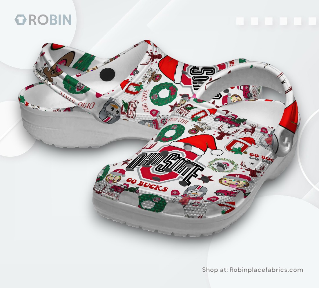 Merry Christmas Ohio State Buckeyes NCAA Sport Classic Crocs Shoes, Ohio State Buckeyes Gifts Merry Christmas Ohio State Buckeyes NCAA Sport Classic Crocs Shoes, Ohio State Buckeyes Gifts
