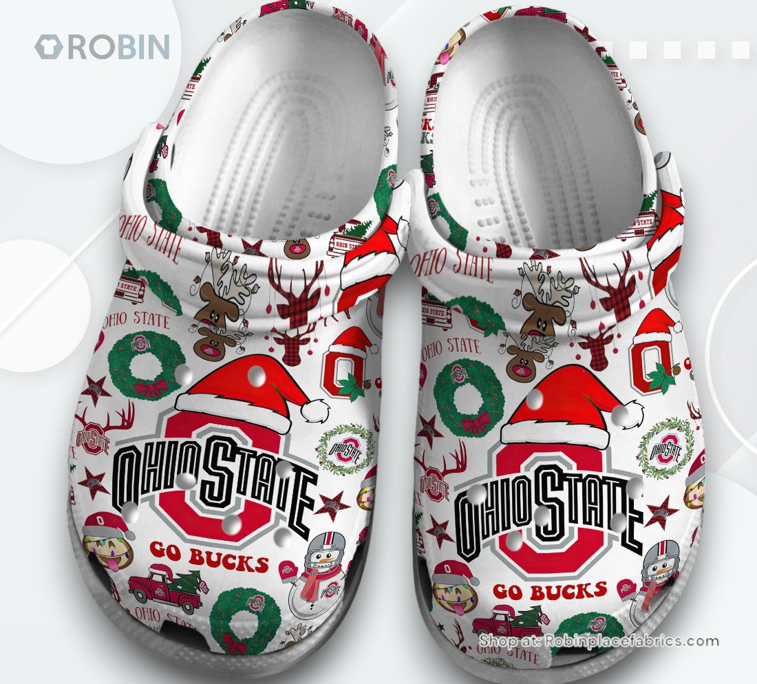 Merry Christmas Ohio State Buckeyes NCAA Sport Classic Crocs Shoes, Ohio State Buckeyes Gifts Merry Christmas Ohio State Buckeyes NCAA Sport Classic Crocs Shoes, Ohio State Buckeyes Gifts