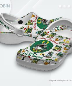 Merry Christmas Oregon Ducks NCAA Sport Classic Crocs Shoes, Oregon Ducks Unique Gifts