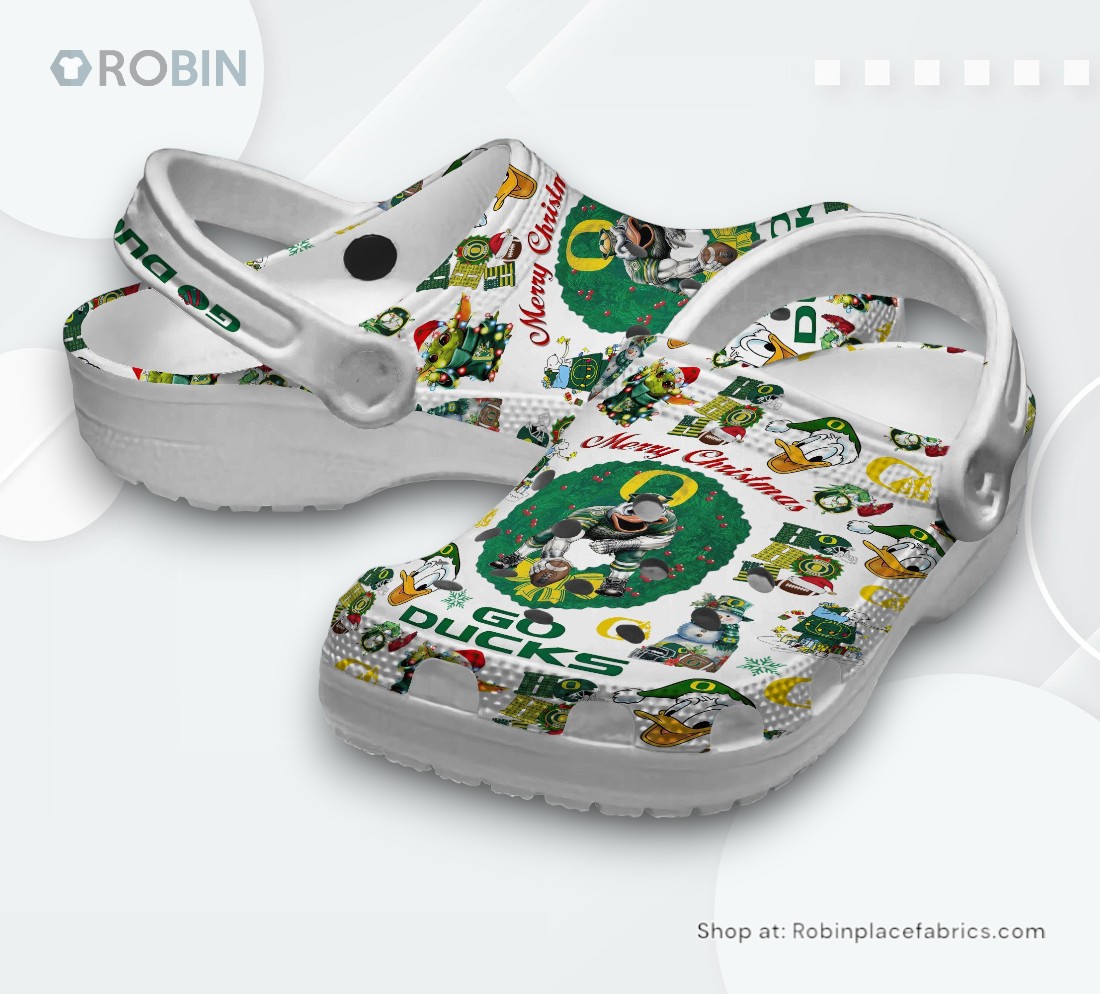 Merry Christmas Oregon Ducks NCAA Sport Classic Crocs Shoes, Oregon Ducks Unique Gifts