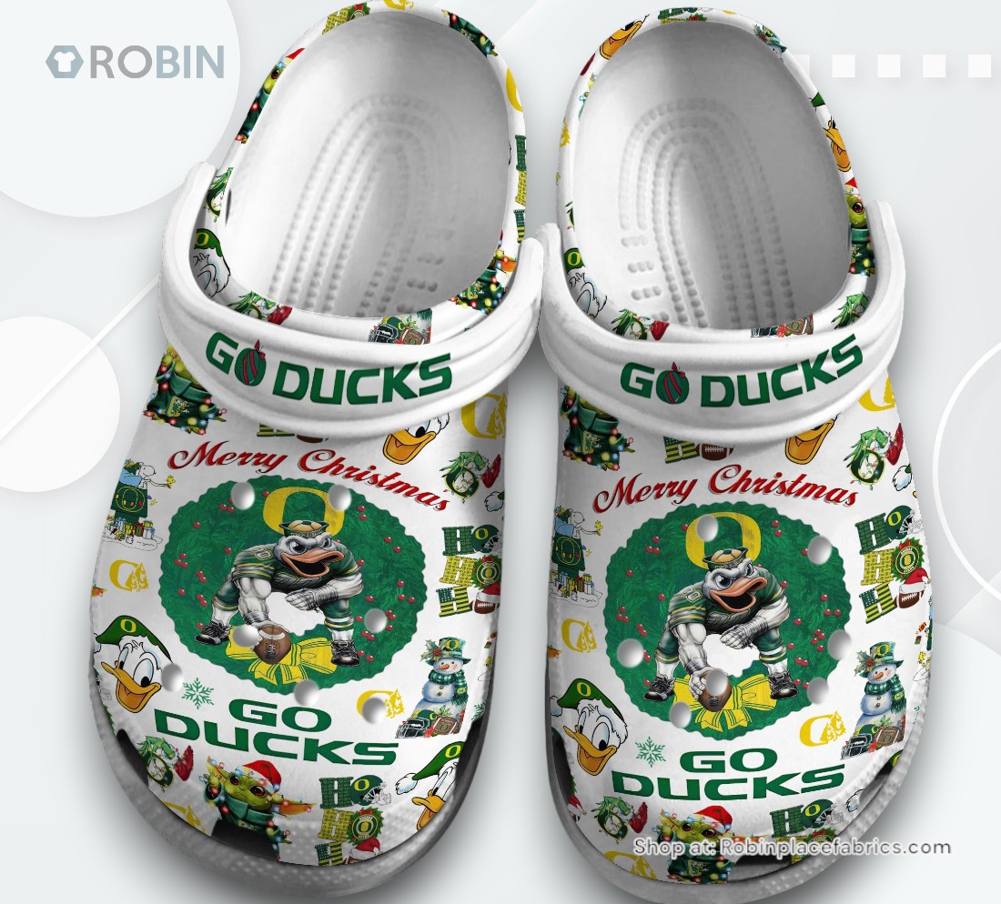 Merry Christmas Oregon Ducks NCAA Sport Classic Crocs Shoes, Oregon Ducks Unique Gifts Merry Christmas Oregon Ducks NCAA Sport Classic Crocs Shoes, Oregon Ducks Unique Gifts