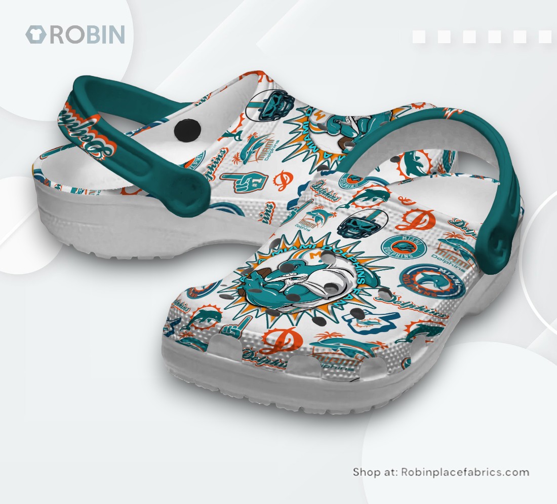Miami Dolphins NFL Sport Classic Crocs Shoes, Dolphins Team Gifts