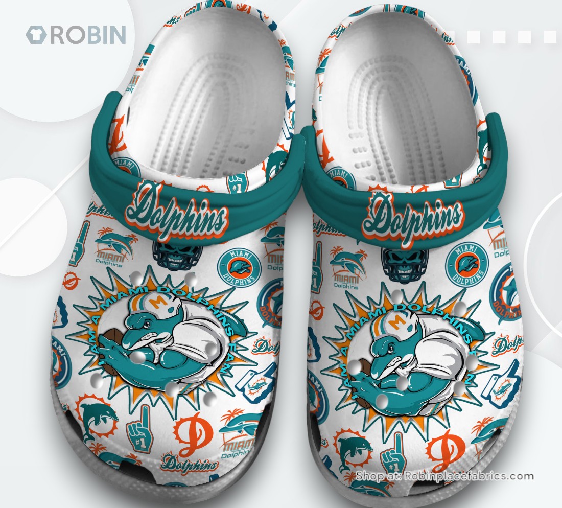 Miami Dolphins NFL Sport Classic Crocs Shoes, Dolphins Team Gifts
