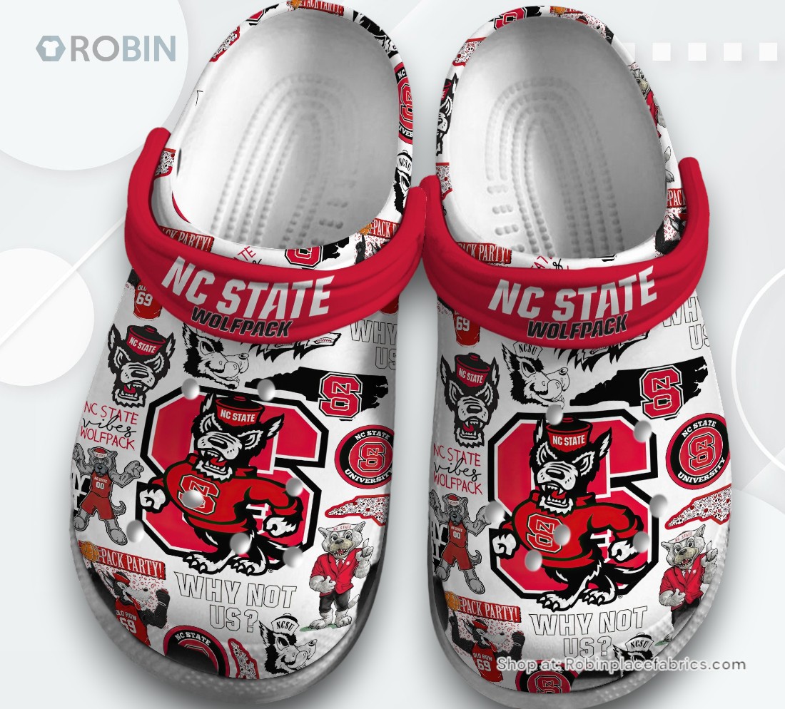 NC State Wolfpack men’s basketball NCAA Sport Classic Crocs Shoes, Wolfpack Unique Gifts NC State Wolfpack men’s basketball NCAA Sport Classic Crocs Shoes, Wolfpack Unique Gifts